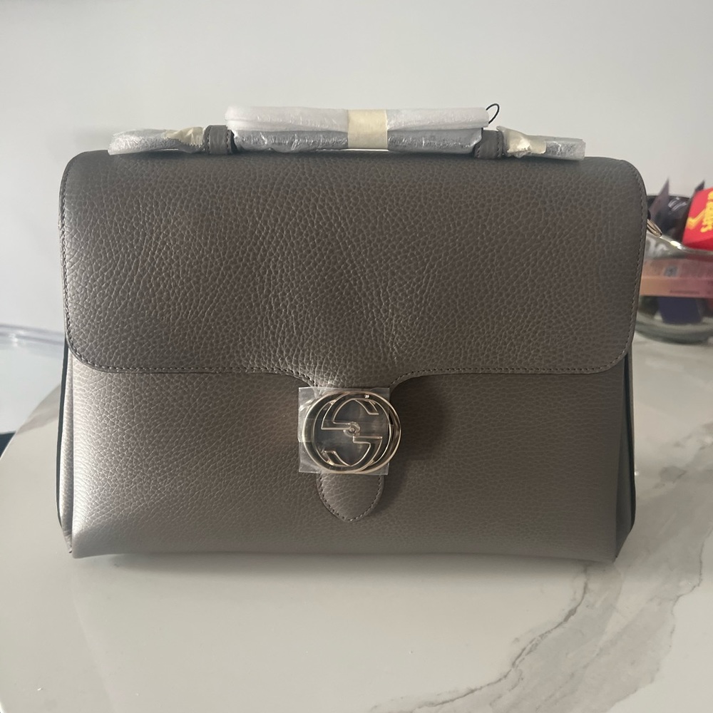 Gucci Interlocking G Leather Shoulder Bag